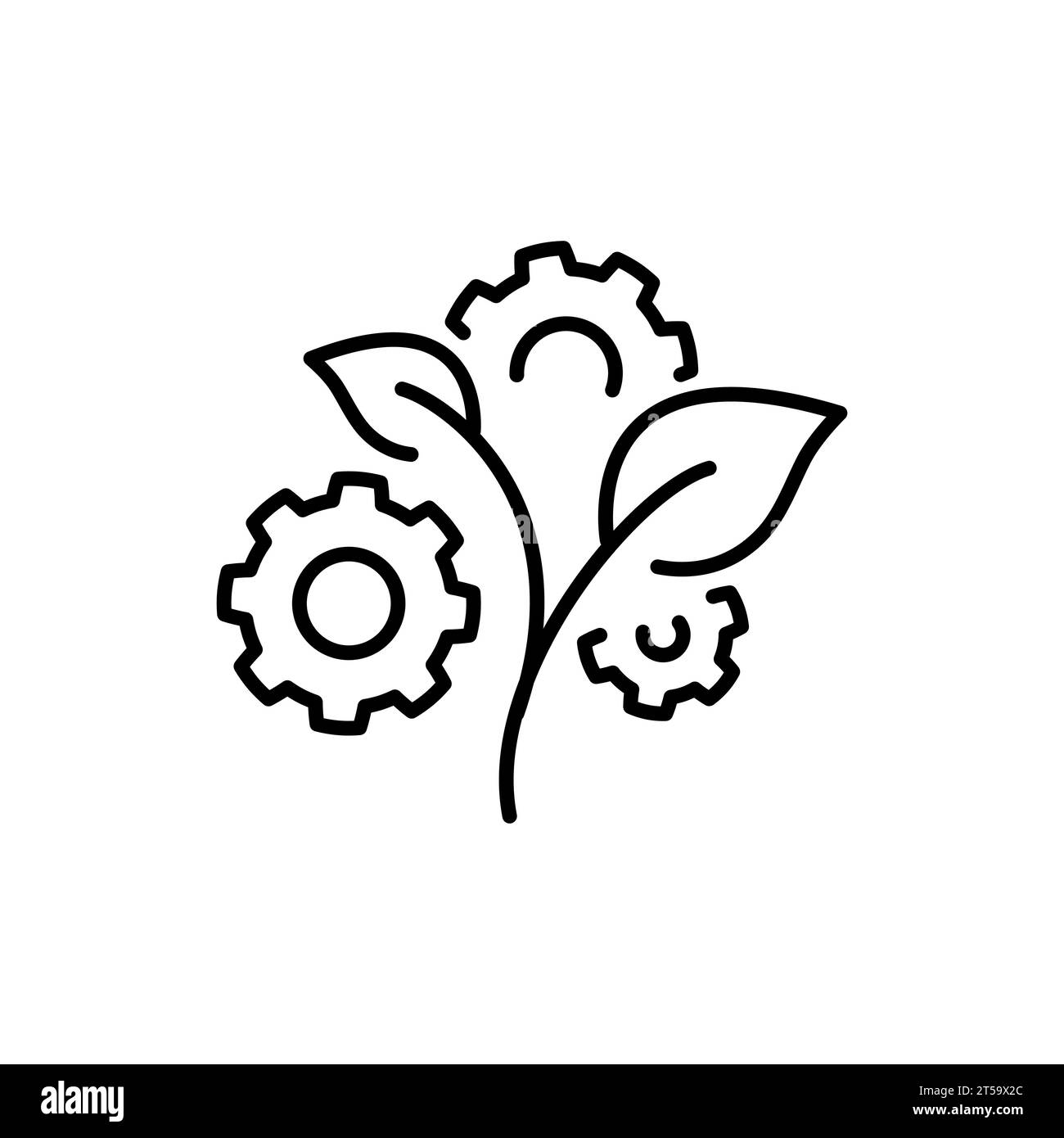 Gears of Life - modernes Vektor-Symbol mit einer Zeile. Stock Vektor