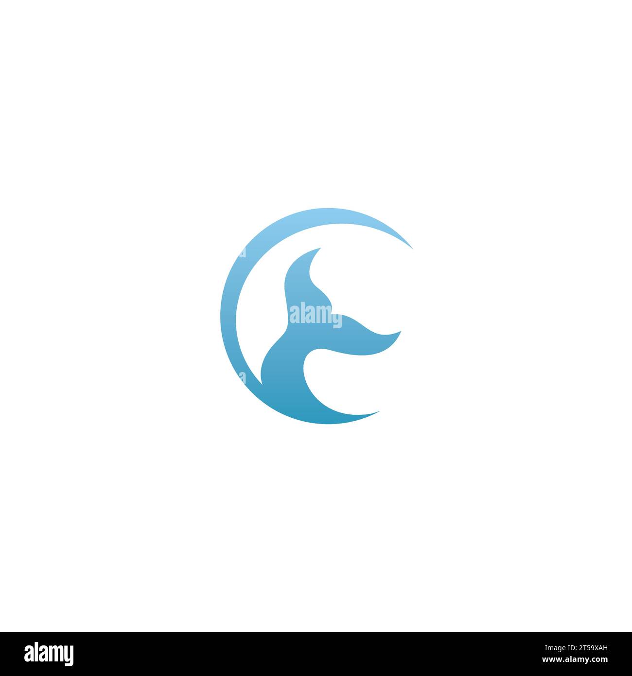 Walschwanz-Logo einfach. Whale Tail Moon Logo Stock Vektor