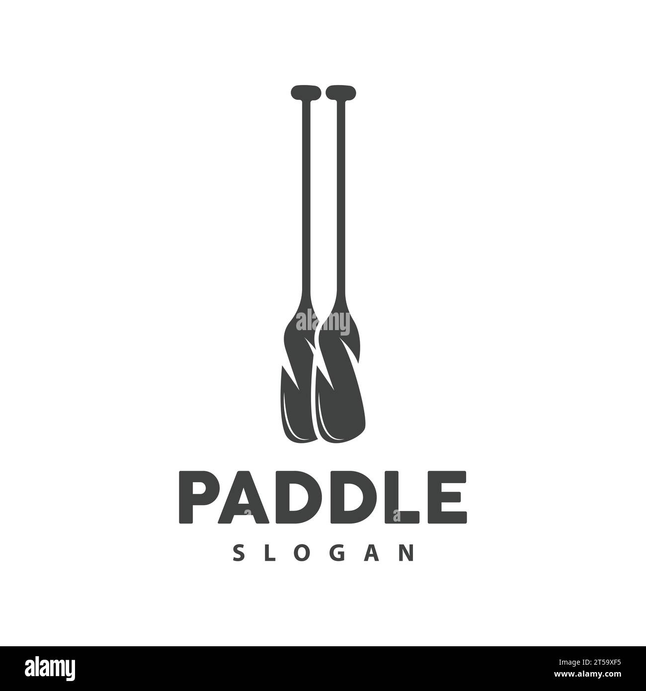 Paddellogo, Bootspaddelvektor, Gekreuztes Paddelsymbol, Illustration Symbol Einfaches Design Stock Vektor