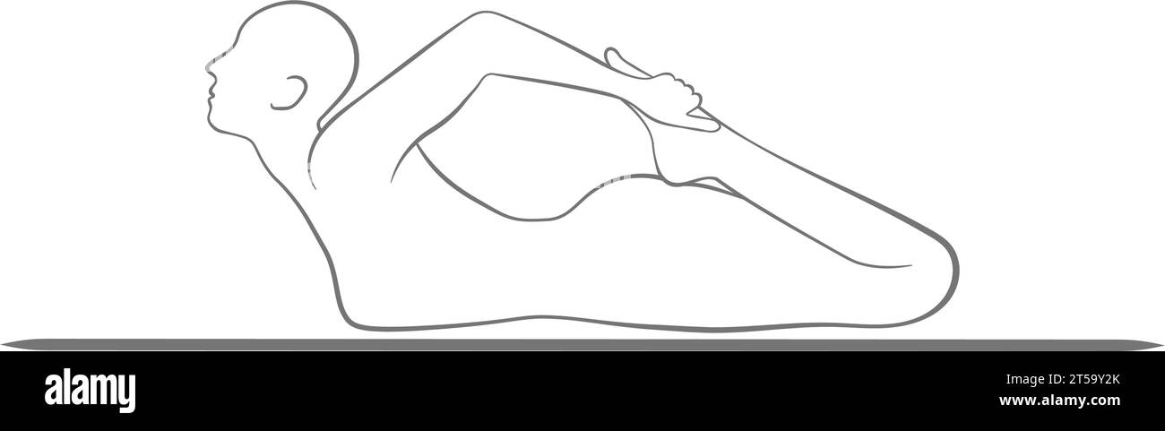 Entdecken Sie Wellness durch Frog Pose Yoga: Genießen Sie Balance, Harmonie und Ruhe Stock Vektor