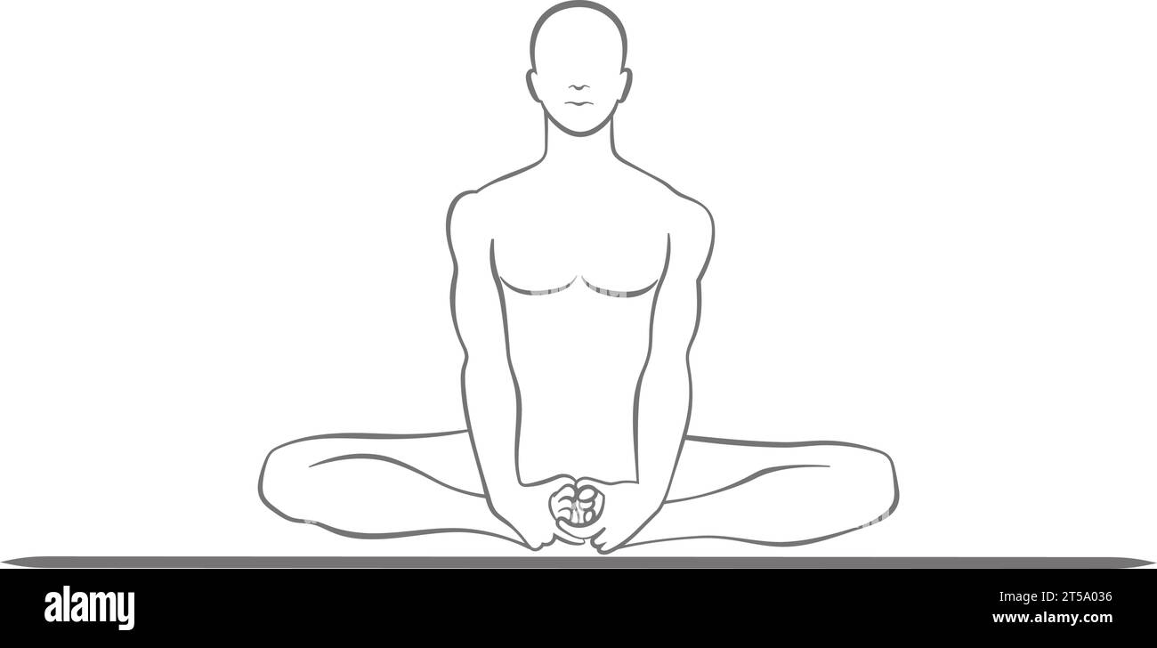 Entdecken Sie Wellness durch Butterfly Pose Yoga: Genießen Sie Balance, Harmonie und Ruhe Stock Vektor