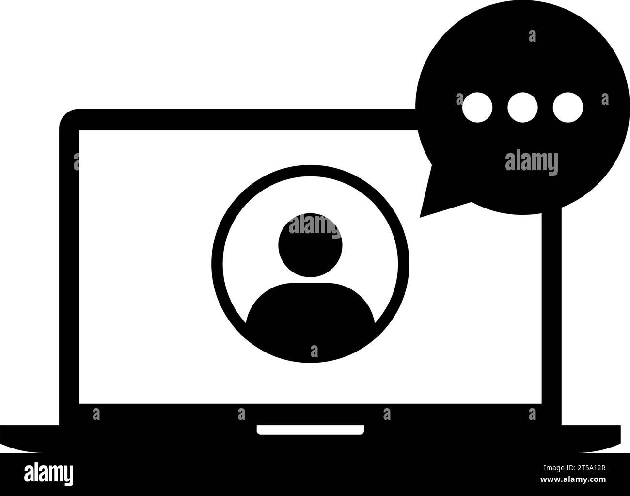 Symbol für Videoanrufe im Laptop Stock Vektor