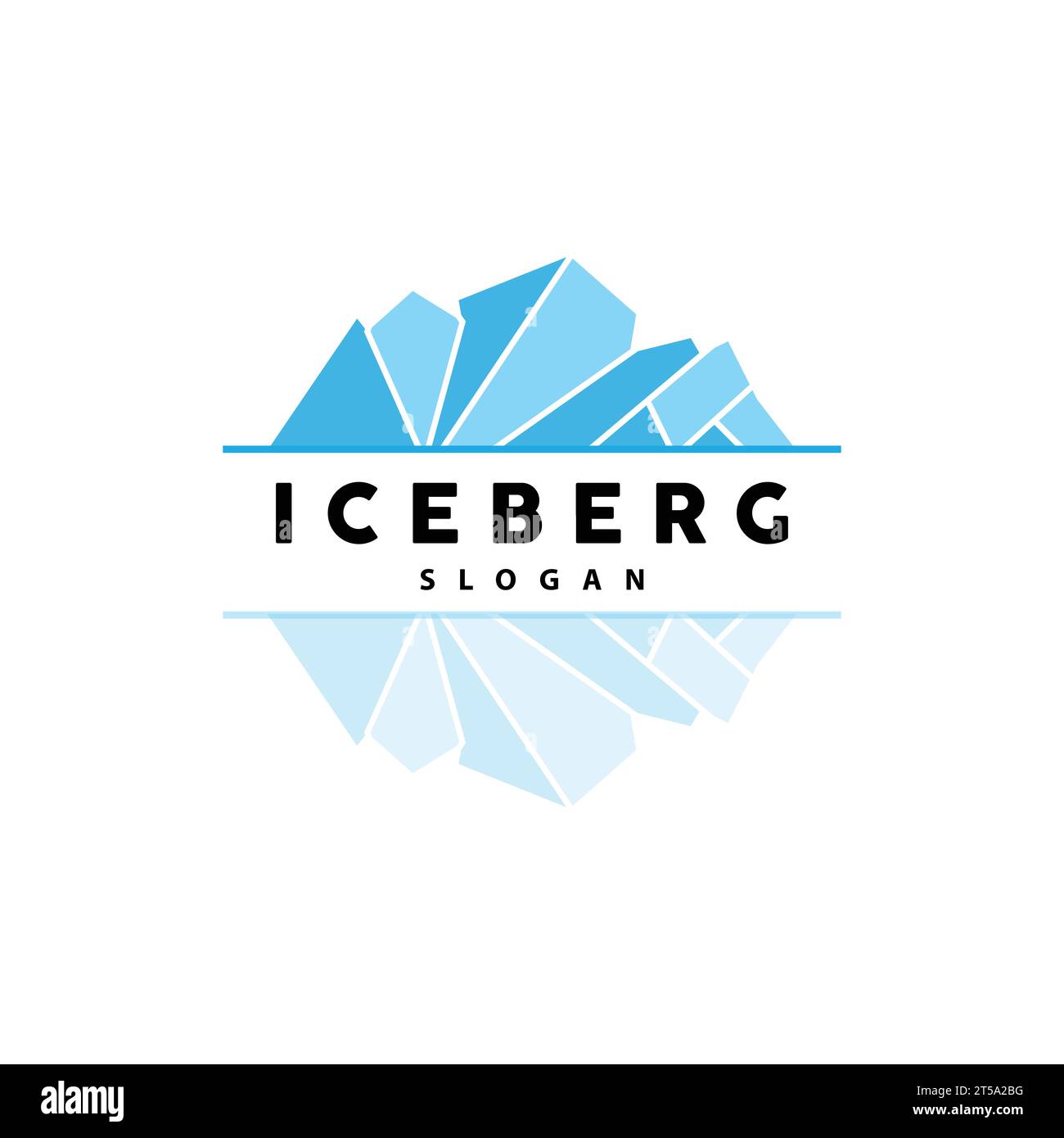 Iceberg Logo, Antarktische Berge Vektor In Eisblauer Farbe, Natur Design, Produktmarke Illustration Vorlage Symbol Stock Vektor