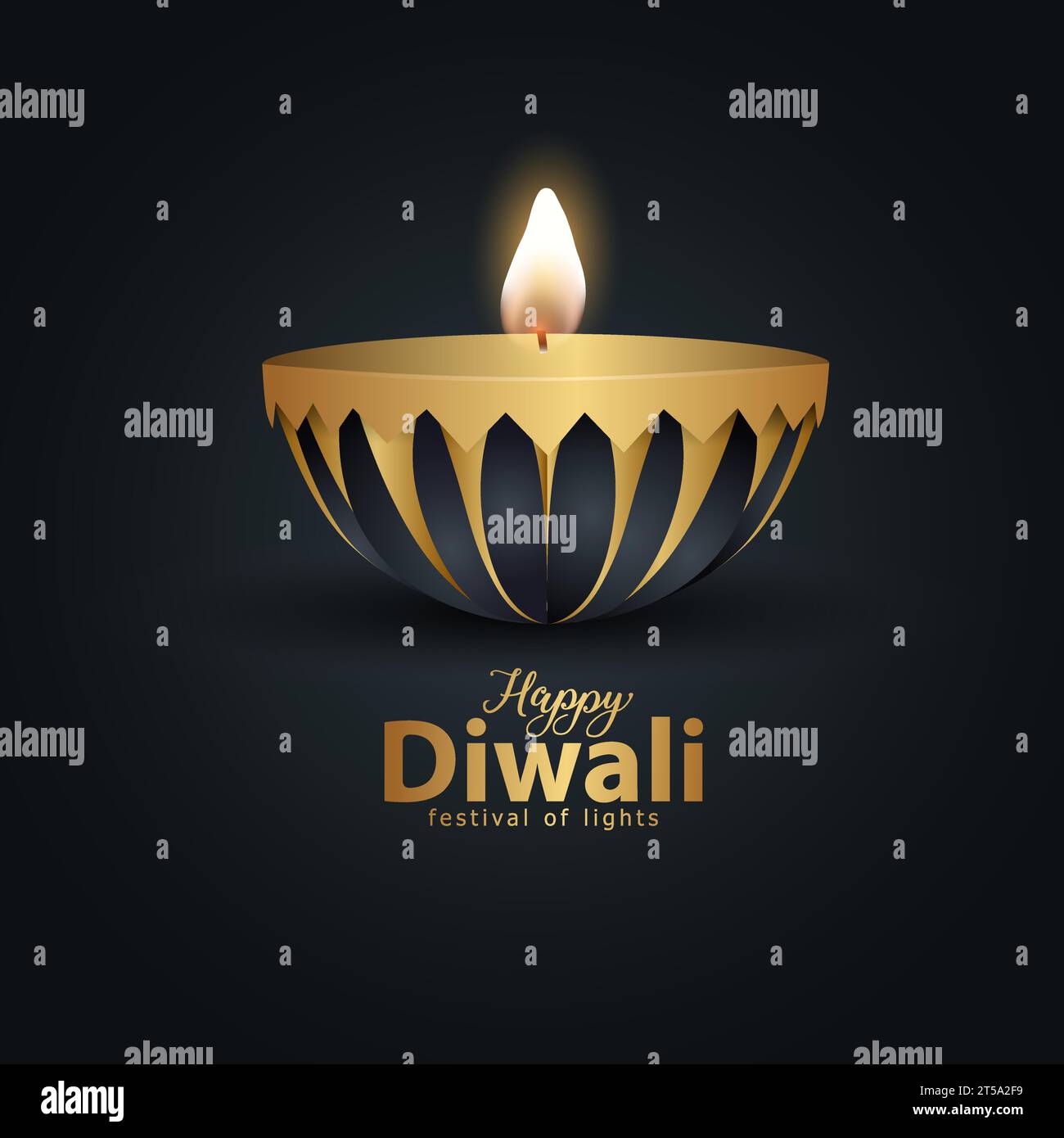 Happy Diwali. Indische Lichterfeste mit Diya. Vektorgrafik Stock Vektor