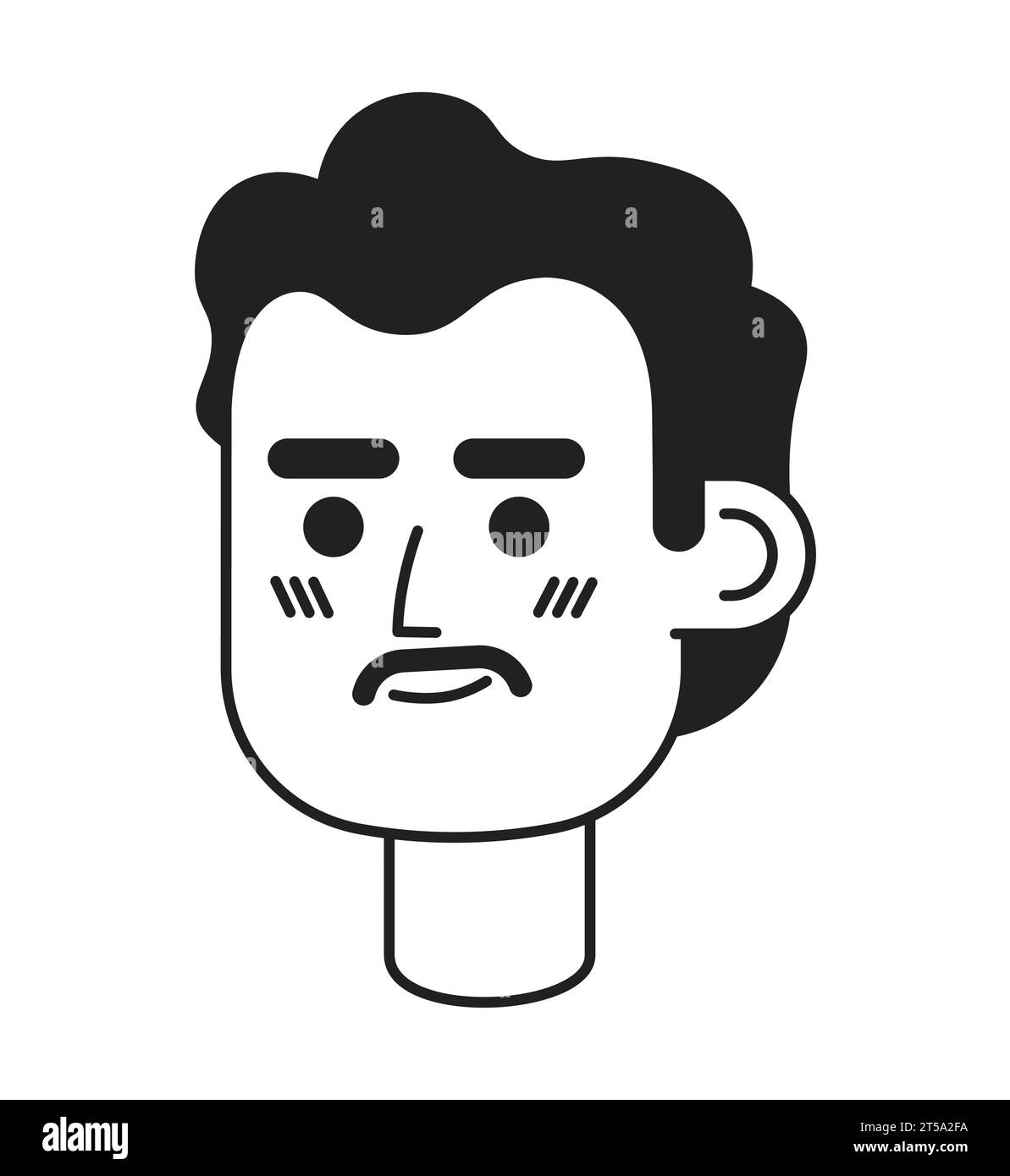 Mid Erwachsene mexikanische Mann schwarz-weiße 2D Vektor Avatar Illustration Stock Vektor