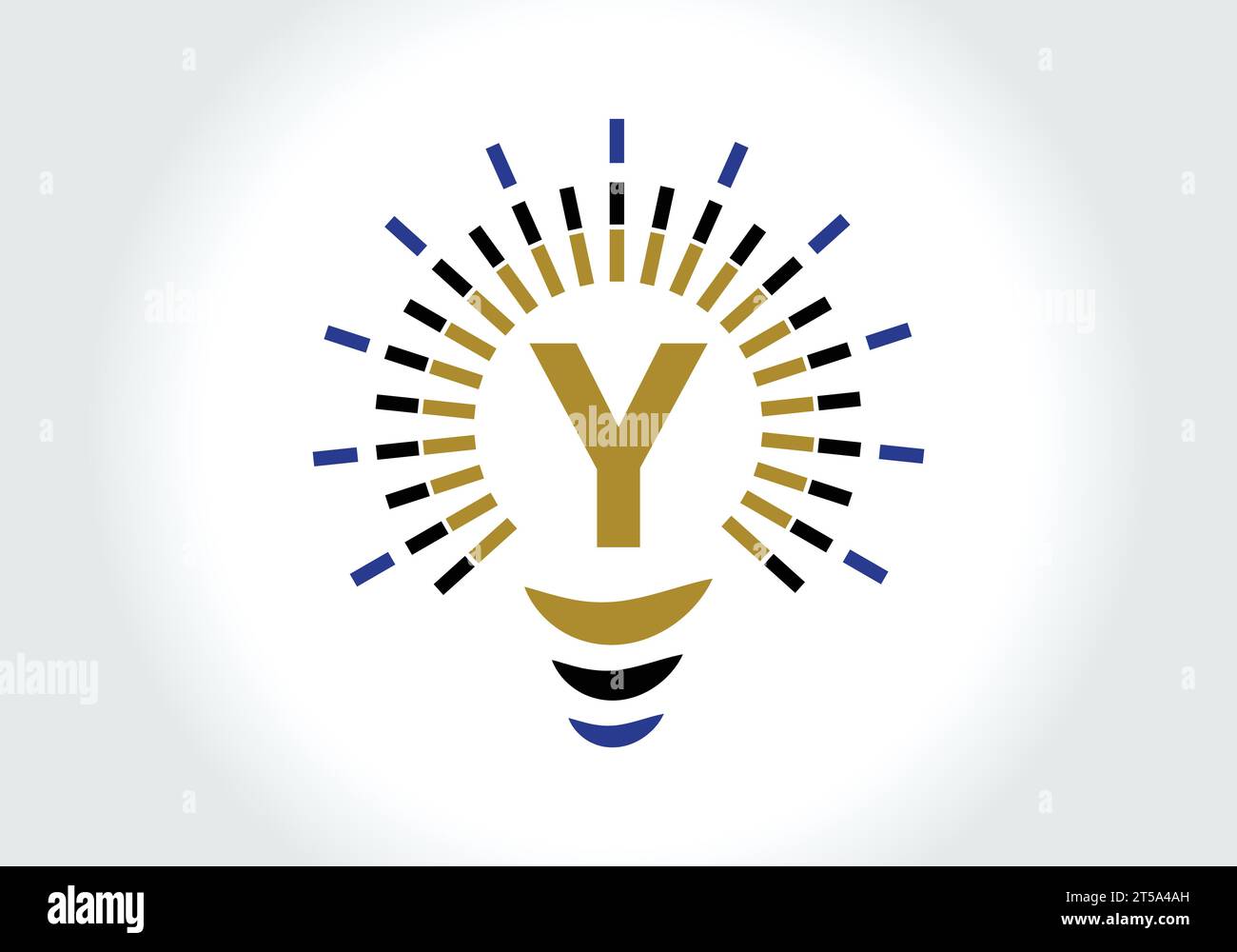 Letter Y elektrische Glühlampe Logo Design Vektor Vorlage. Glühlampe mit Schriftzeichen Stock Vektor