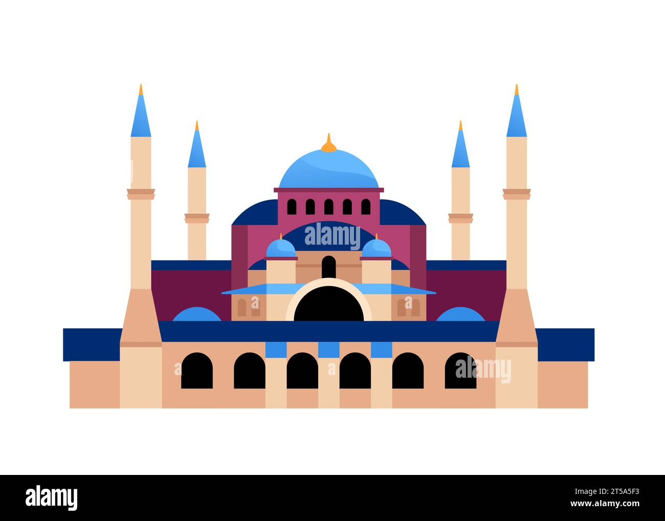 Hagia Sophia große Moschee – modernes, flaches Design mit Einzelbild Stock Vektor