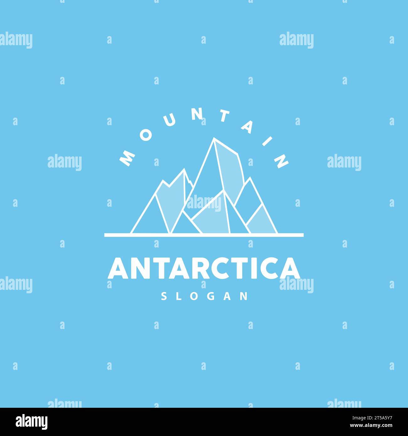 Iceberg Logo, Antarktische Berge Vektor In Eisblauer Farbe, Natur Design, Produktmarke Illustration Vorlage Symbol Stock Vektor