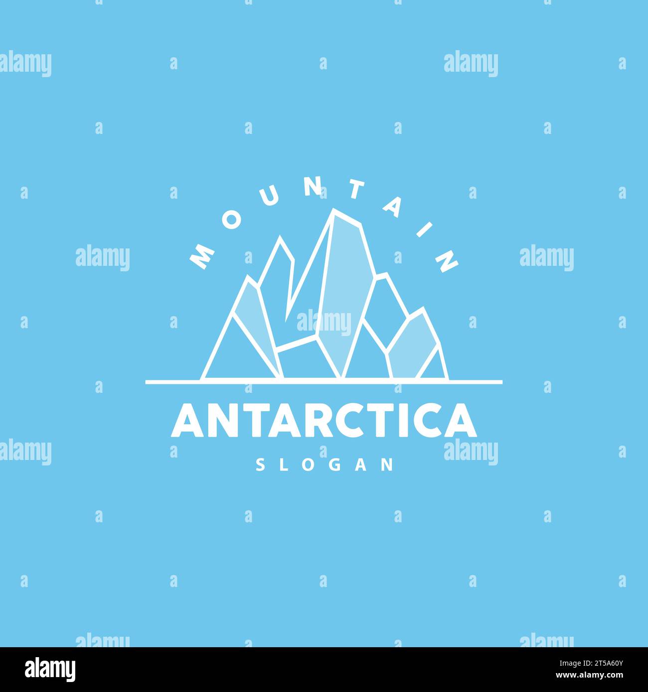 Iceberg Logo, Antarktische Berge Vektor In Eisblauer Farbe, Natur Design, Produktmarke Illustration Vorlage Symbol Stock Vektor