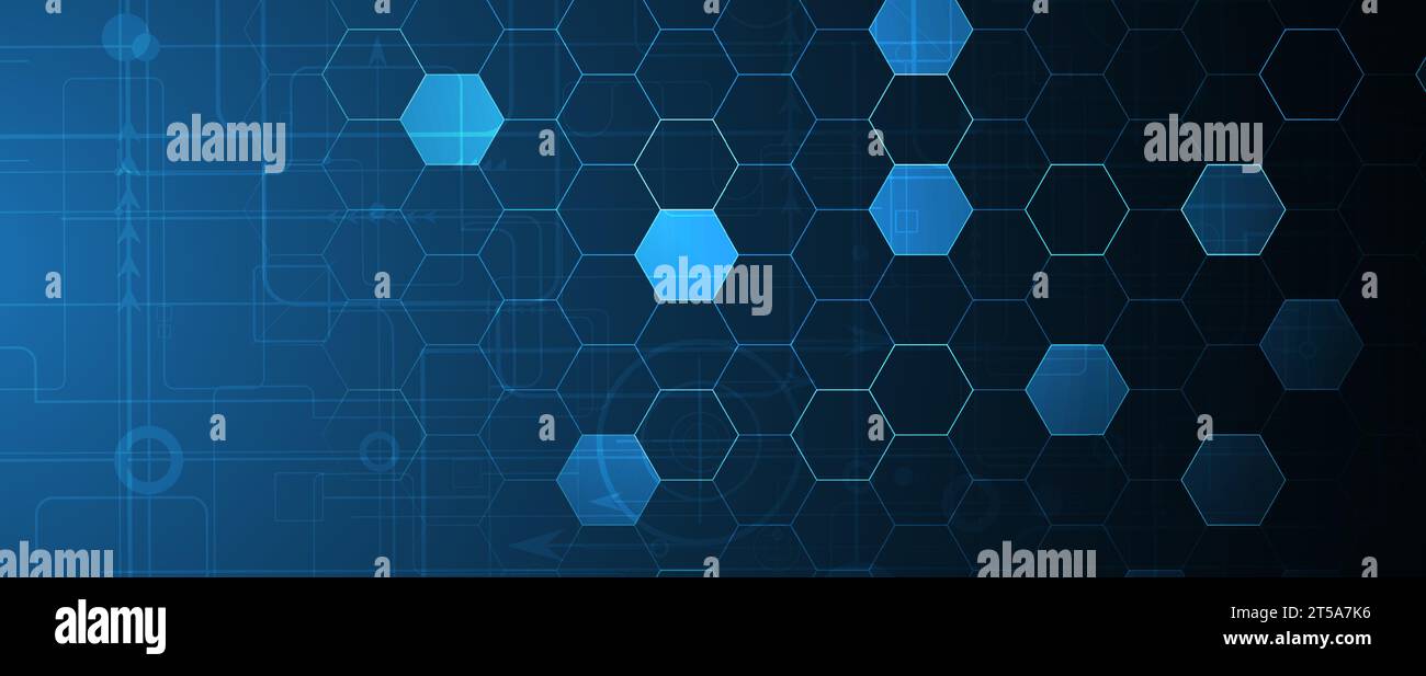 Quantum Verarbeitung. Vertieftes Lernen der künstlichen Intelligenz. Künftige neue Technologien für die Wirtschaft oder Wissenschaft Präsentation. Vector Hintergrund Stock Vektor