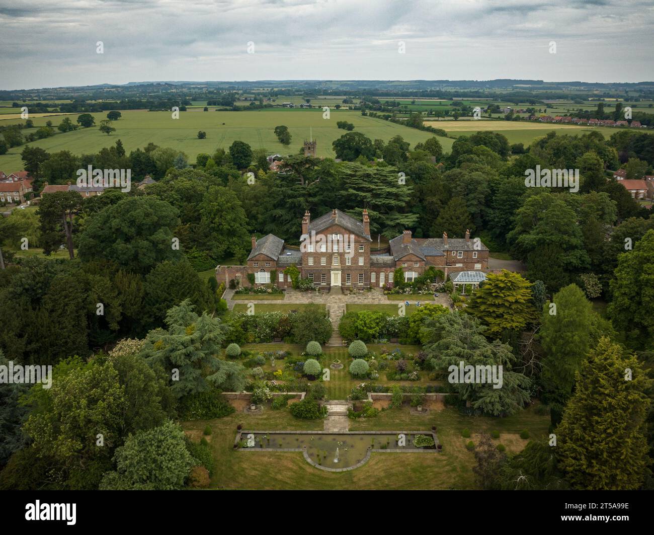 Sutton Park, York. Ein prächtiges Beispiel für ein früheres georgisches Landhaus. Stockfoto