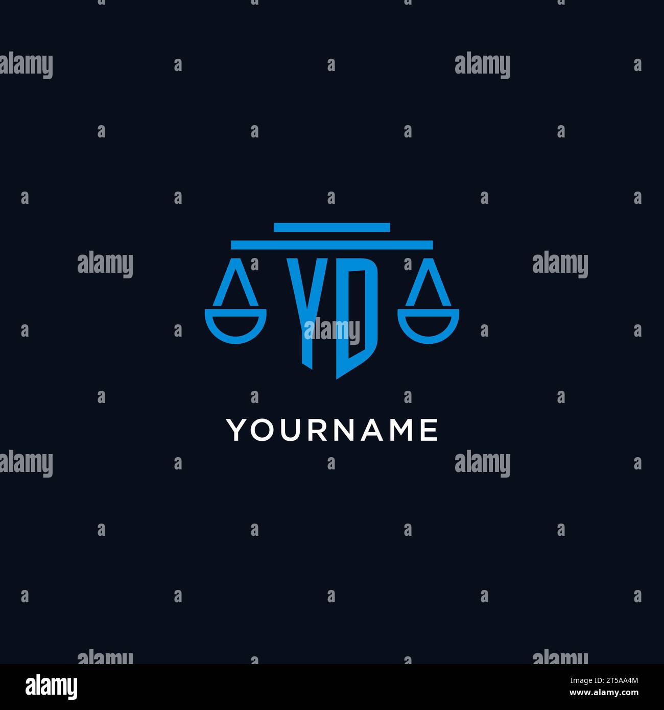 YD Monogramm Initial Logo mit Skalen der Gerechtigkeit Icon Design Inspiration, Vektorgrafik Stock Vektor