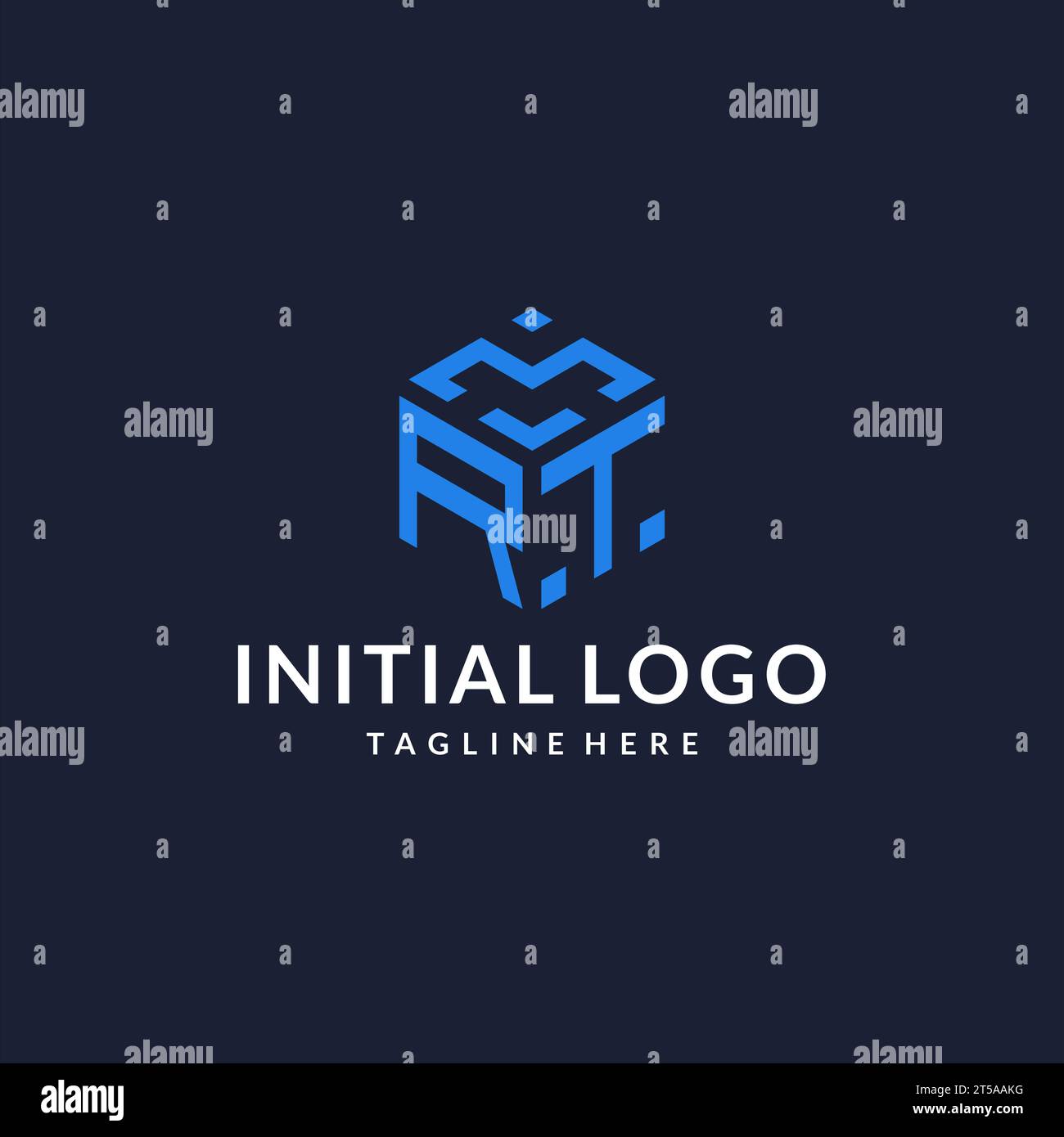RT-Logo-Sechseck-Designs, Bestes Monogramm-Initiallogo mit sechseckiger Form, Inspiration für Design-Ideen Stock Vektor