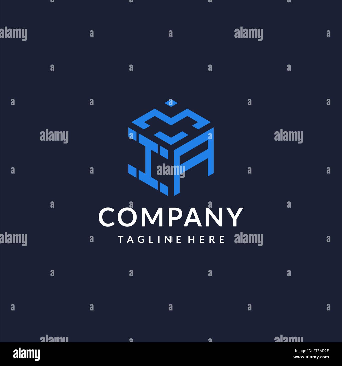 IA-Logo-Sechseck-Designs, Bestes Monogramm-Initiallogo mit sechseckiger Form, Inspiration für Design-Ideen Stock Vektor