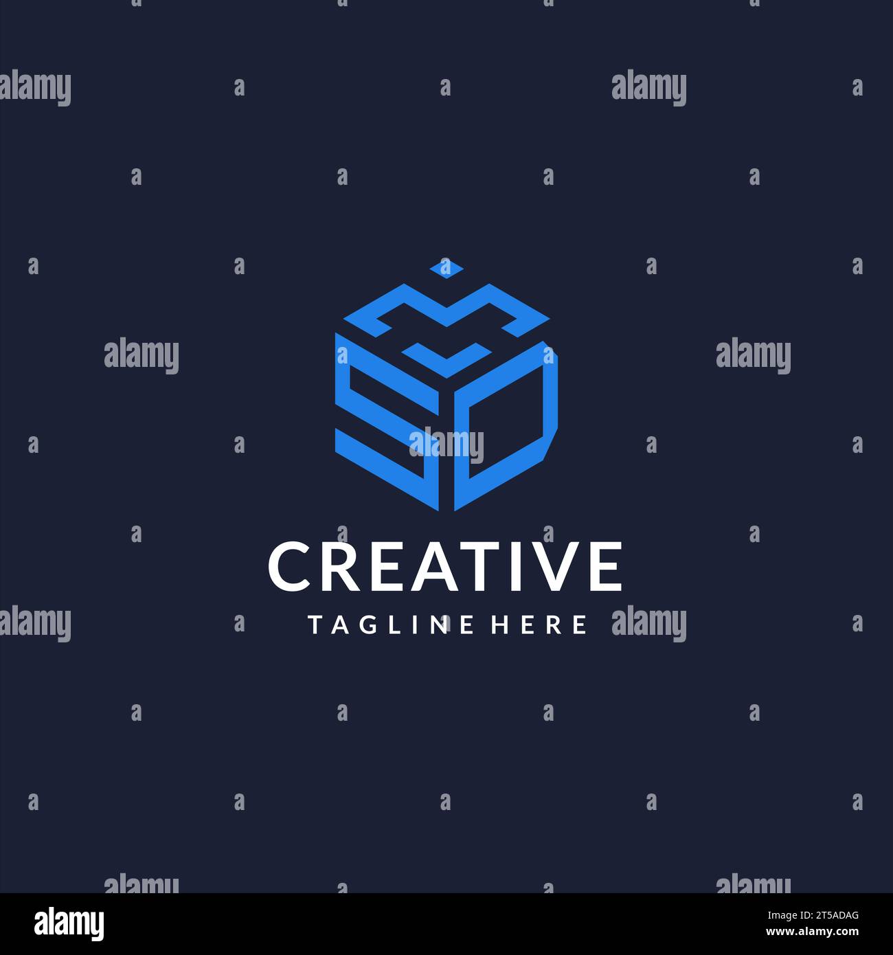 SD-Logo-Sechseck-Designs, Bestes Monogramm-Initiallogo mit sechseckiger Form, Inspiration für Design-Ideen Stock Vektor