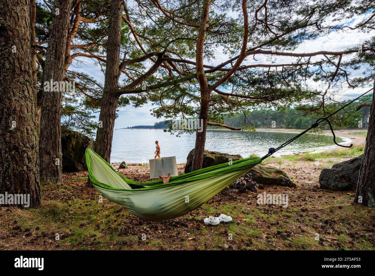 Entspannen Sie auf der Insel Norra Sandö, Porvoo, Finnland Stockfoto