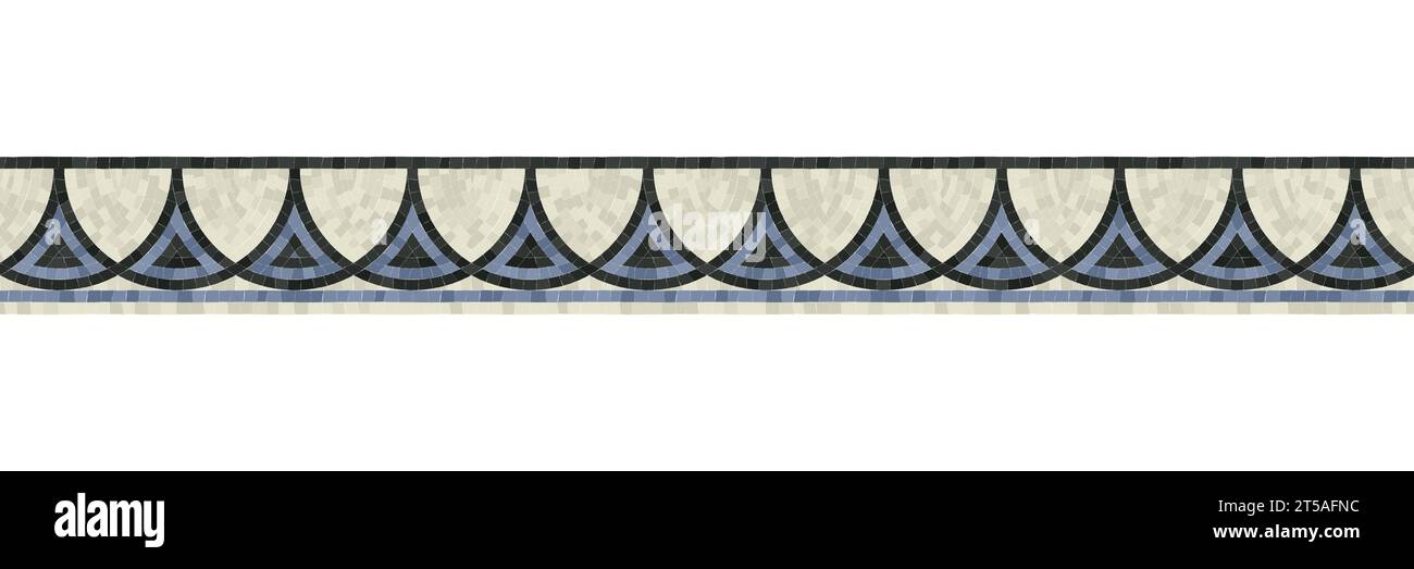 Mosaikfliesen mit horizontaler Begrenzung, Vektormuster Stock Vektor