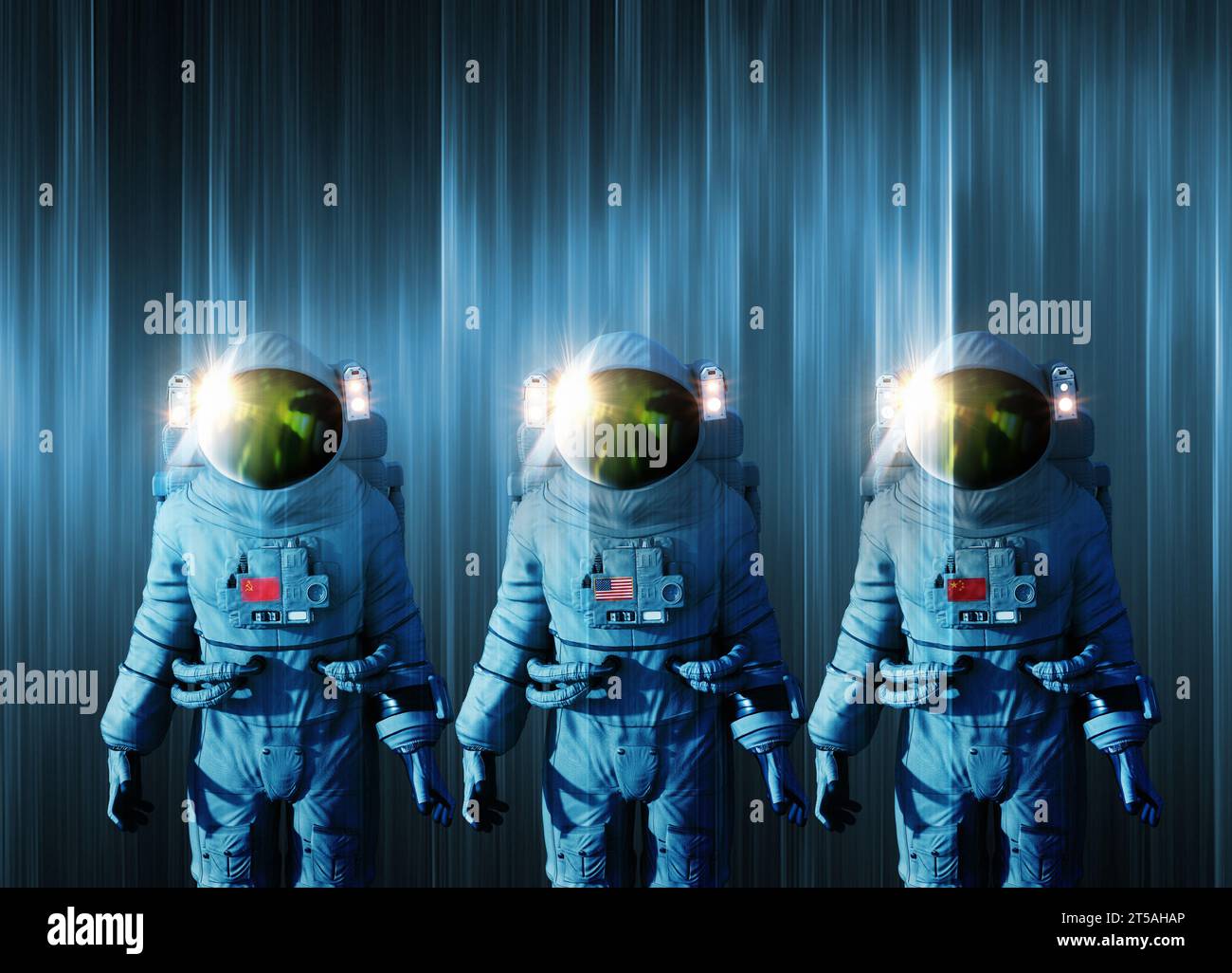 Weltraumrennen, konzeptionelle Illustration Stockfoto