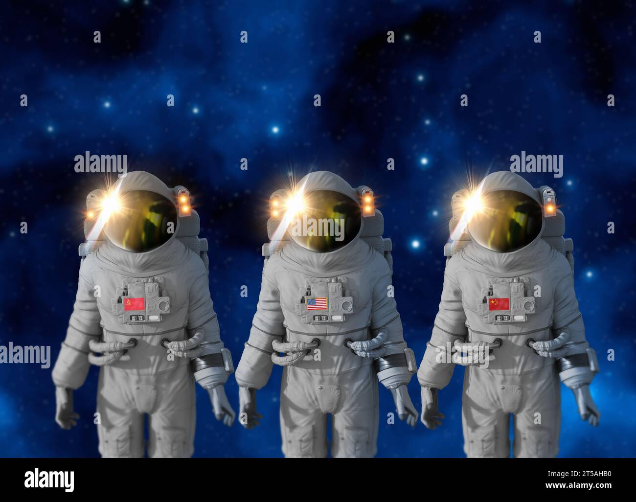 Weltraumrennen, konzeptionelle Illustration Stockfoto