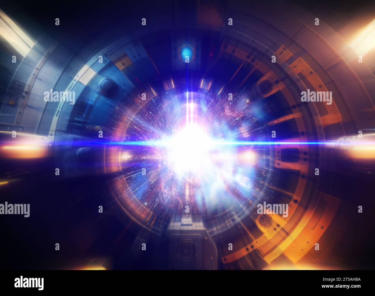 Teilchenbeschleuniger, konzeptionelle Darstellung Stockfoto