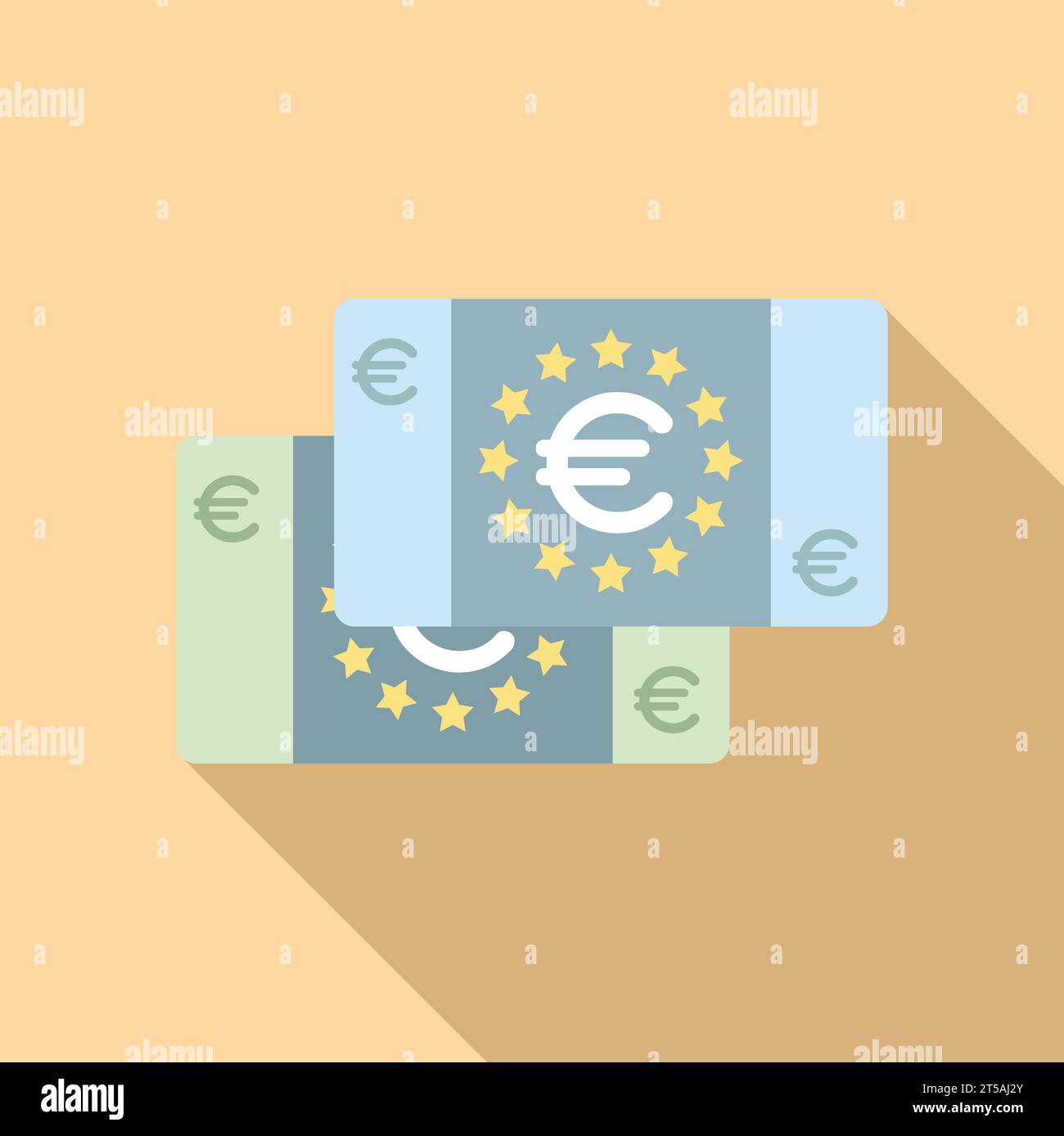 Flacher Vektor des Euro-Bargeld-Symbols. Sichere Gutschrift. Euro-Finanzpapier Stock Vektor