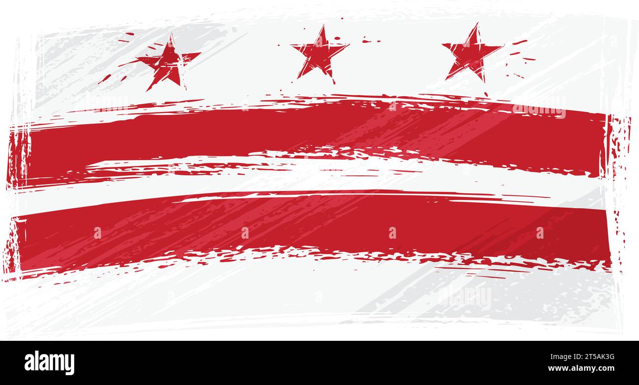 District of Columbia Flagge im Grunge-Stil Stock Vektor