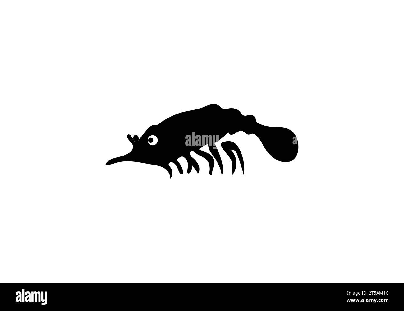 Minimalistisches Design mit Amano Shrimps-Symbol Stock Vektor