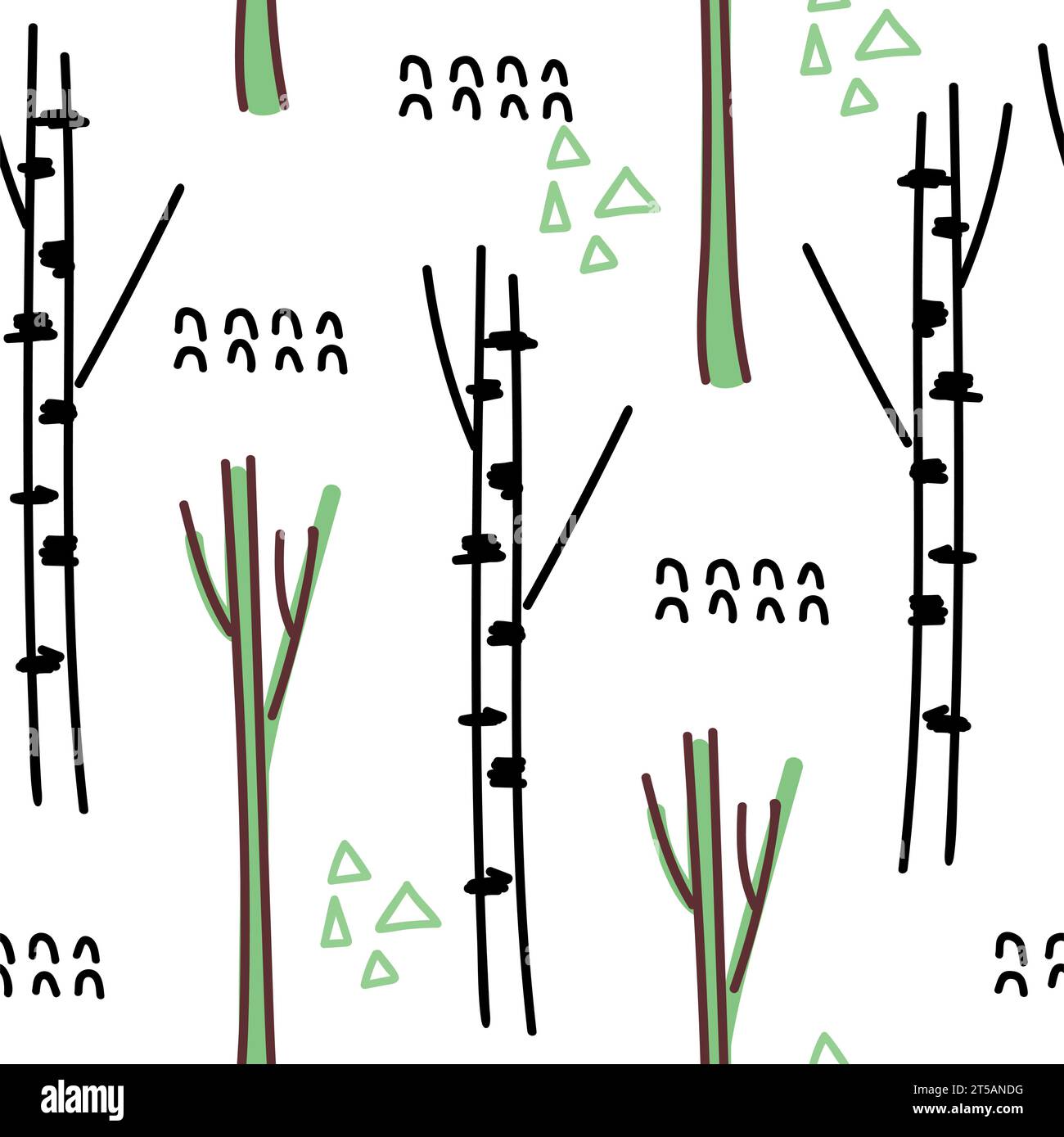 Nahtloses Muster mit Birkenbäumen. Stock Vektor