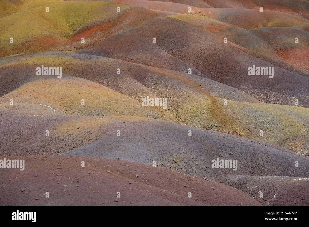 Sieben Colour Earths oder Terres des Sept Couleurs Geopark in Chamarel, Mauritius Stockfoto