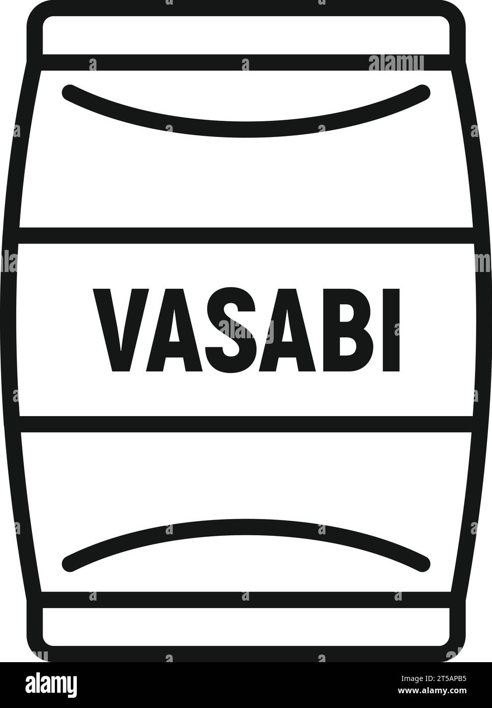Wasabi-Paketsymbol Konturvektor. Kräutermehl. Gemüseplatte Stock Vektor