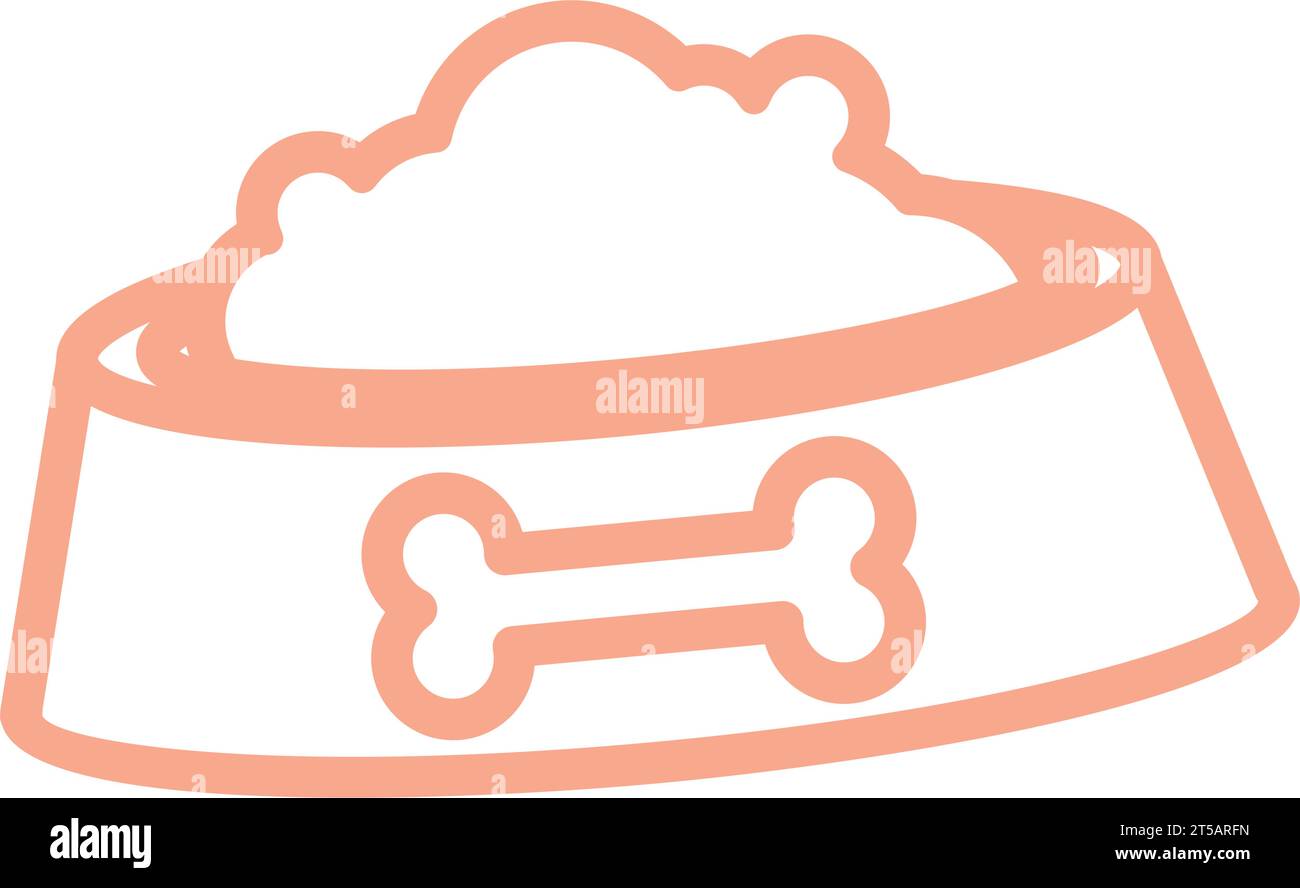 Isolierte Umrisse einer Tierschüssel Futter Symbol Vektor Stock Vektor