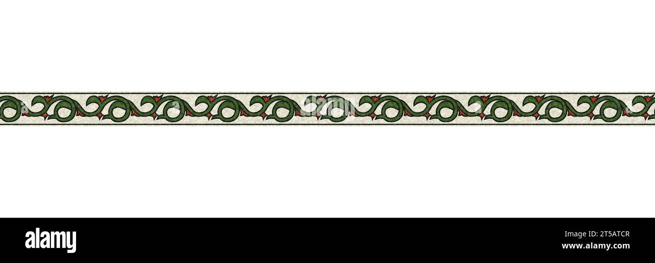 Mosaikfliesen mit horizontaler Begrenzung, Vektormuster Stock Vektor