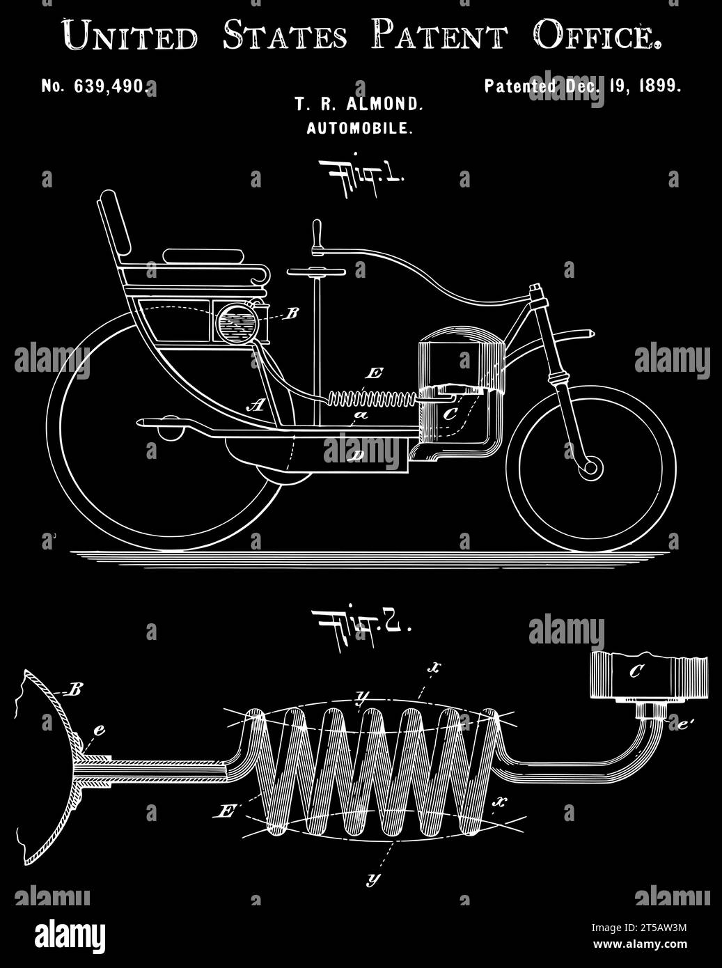 1899 Oldtimer-Patent-Kunst Stock Vektor