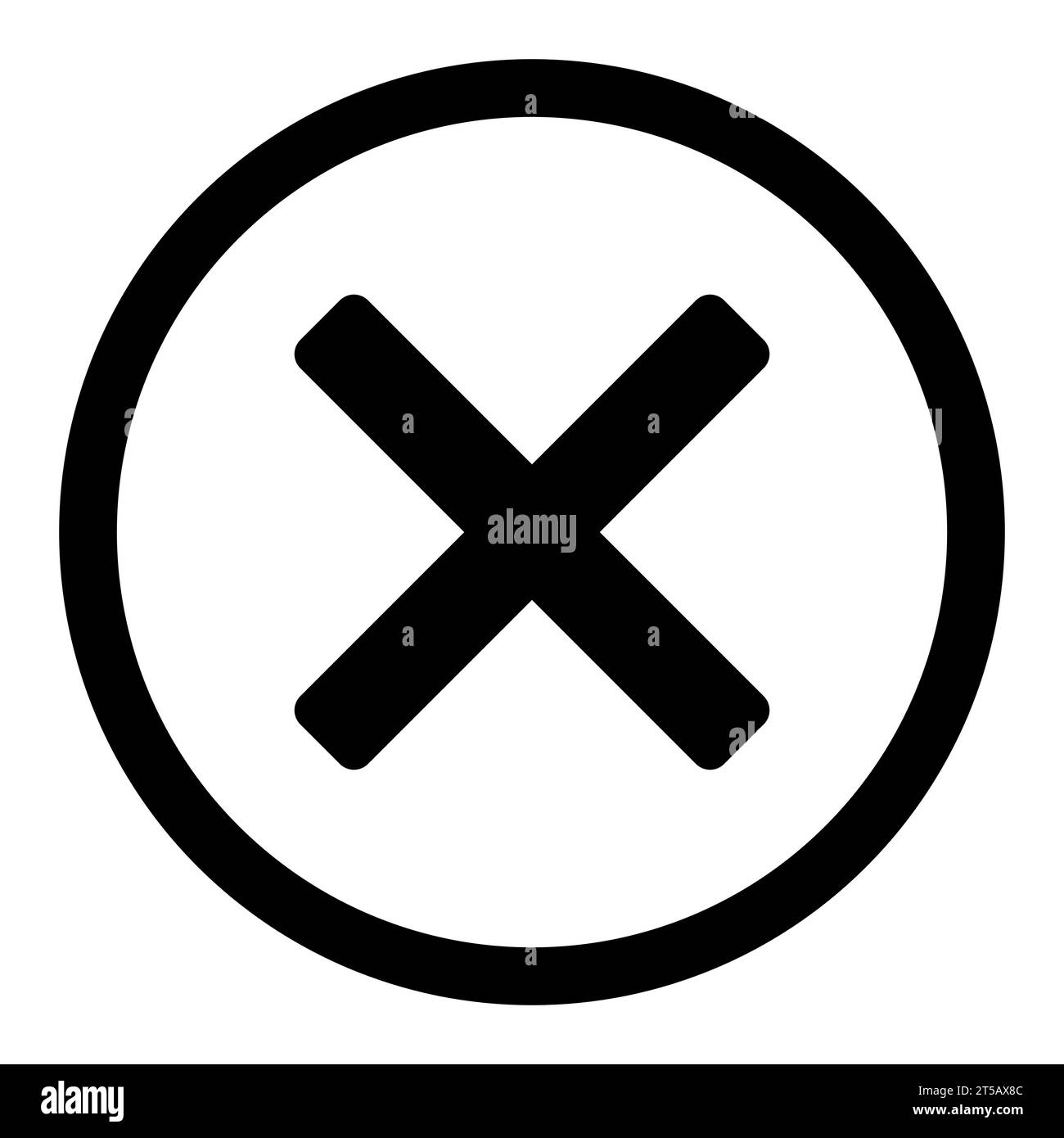 Schaltfläche Schließen - x im Kreis, Symbol für schwarz-weißes Kreuz, Vektor Stock Vektor