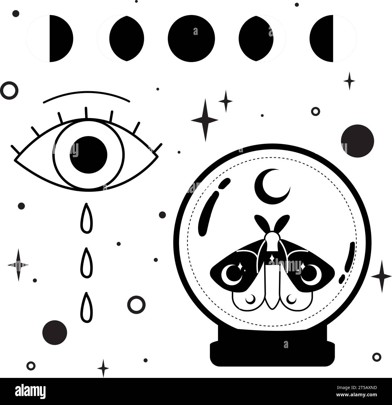 Nahtloser Hintergrund mit Esoterismus-Symbolen Vektor Stock Vektor