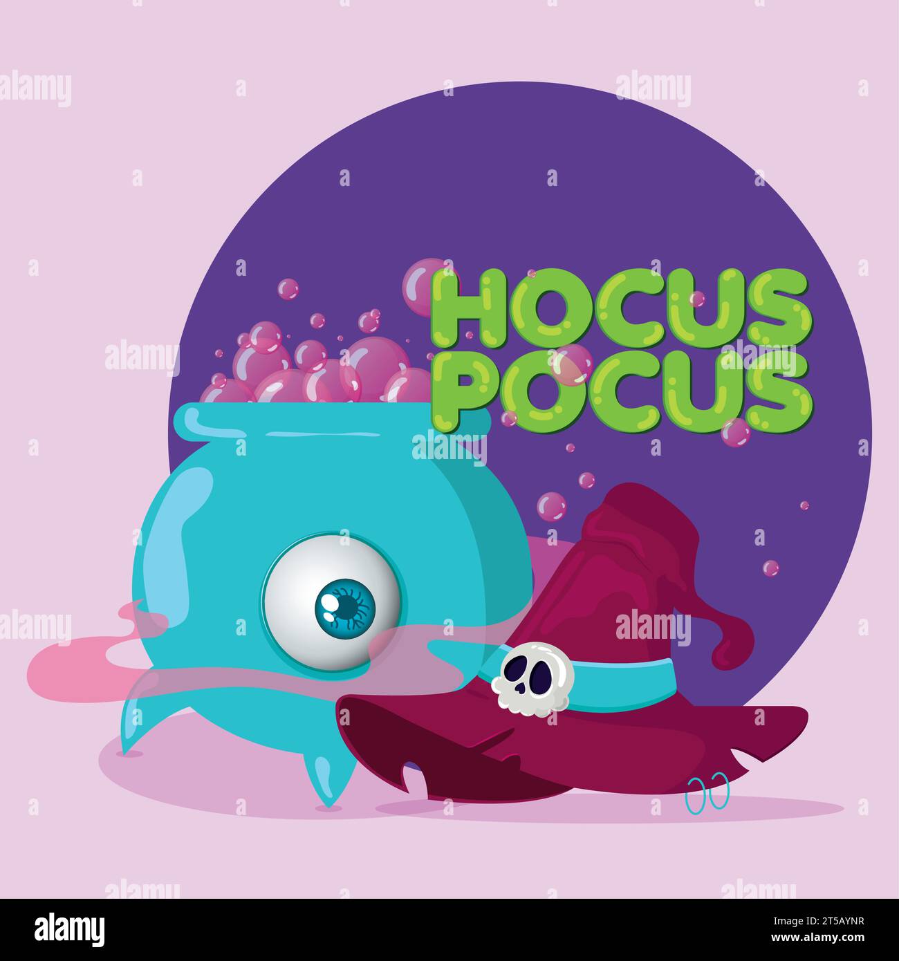 Hexenhut und Topf Halloween Season Vektor Stock Vektor