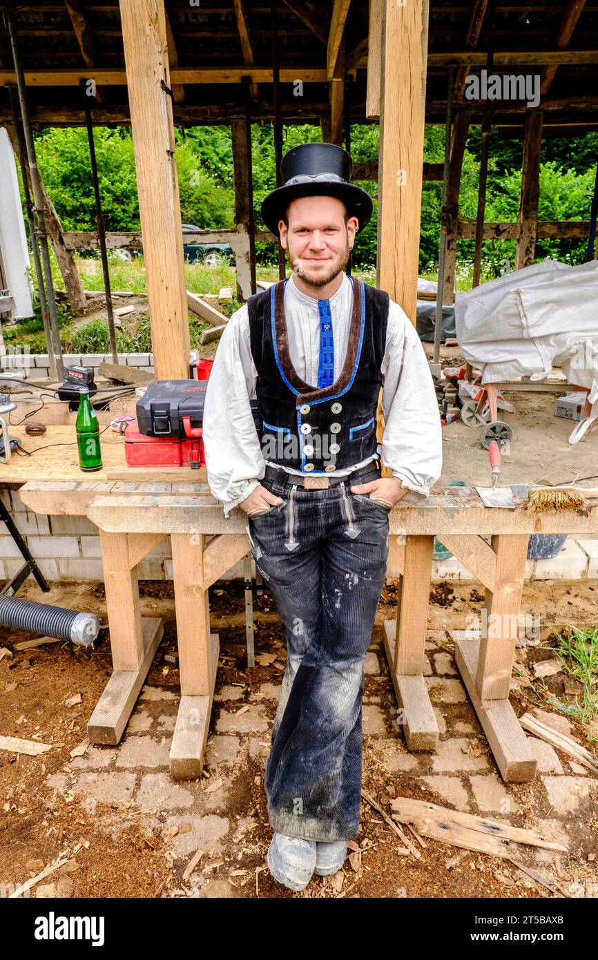 Wandergefährte auf einer Baustelle in der Nähe von Köln Stockfoto