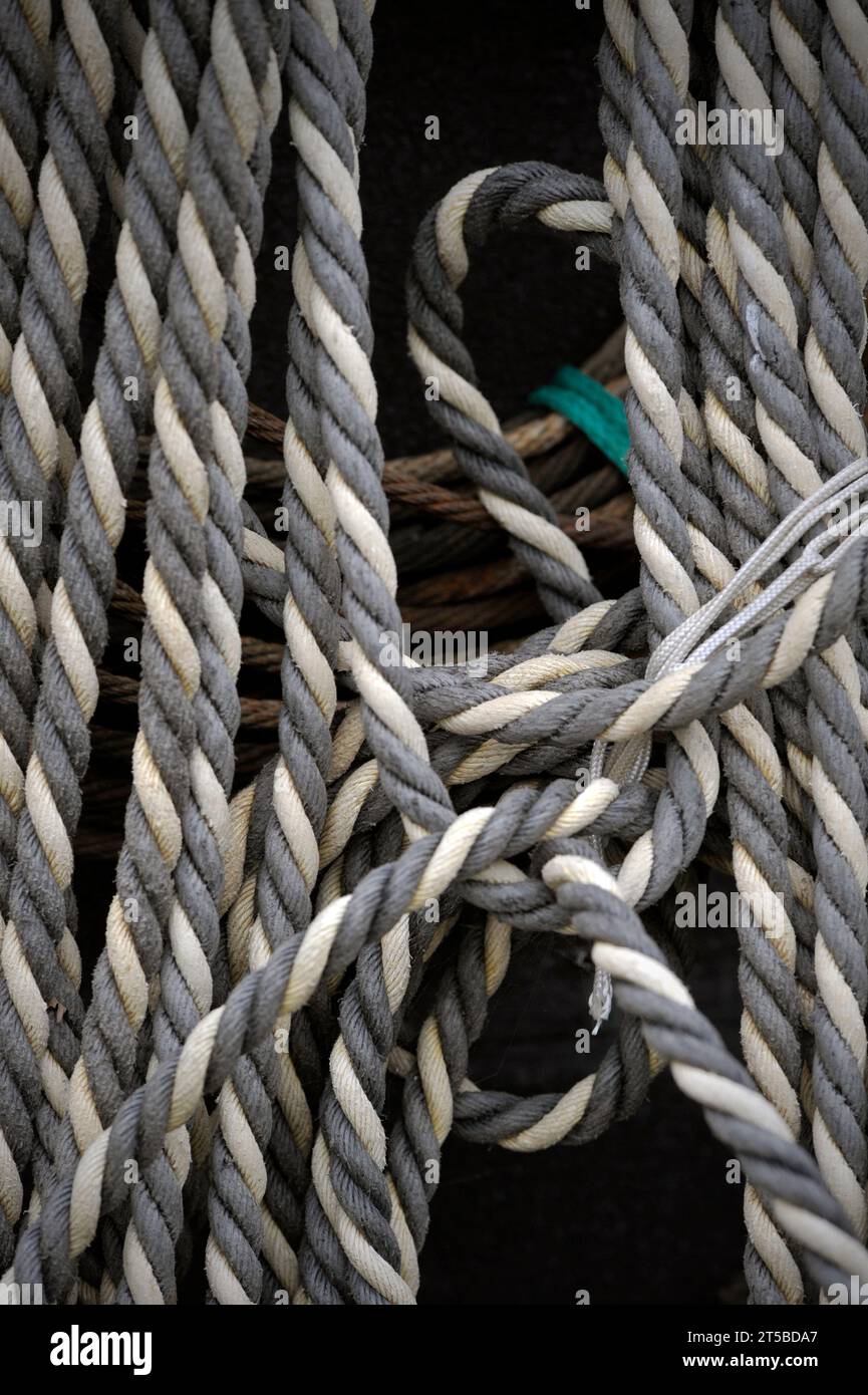 Knüpfseil hängt am Fischerhütten sizewell suffolk england Stockfoto