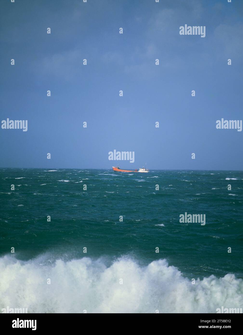 Englischer Kanal. Guernsey nach Alderney Versorgungsschiff von Alderney Shipping. Stockfoto