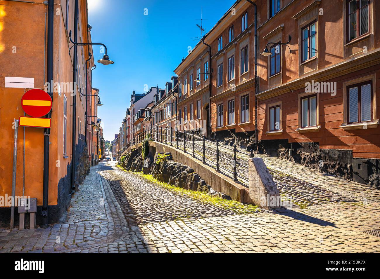 Stockholm Södermalm Insel, malerische Straße Blick, Hauptstadt von Schweden Stockfoto
