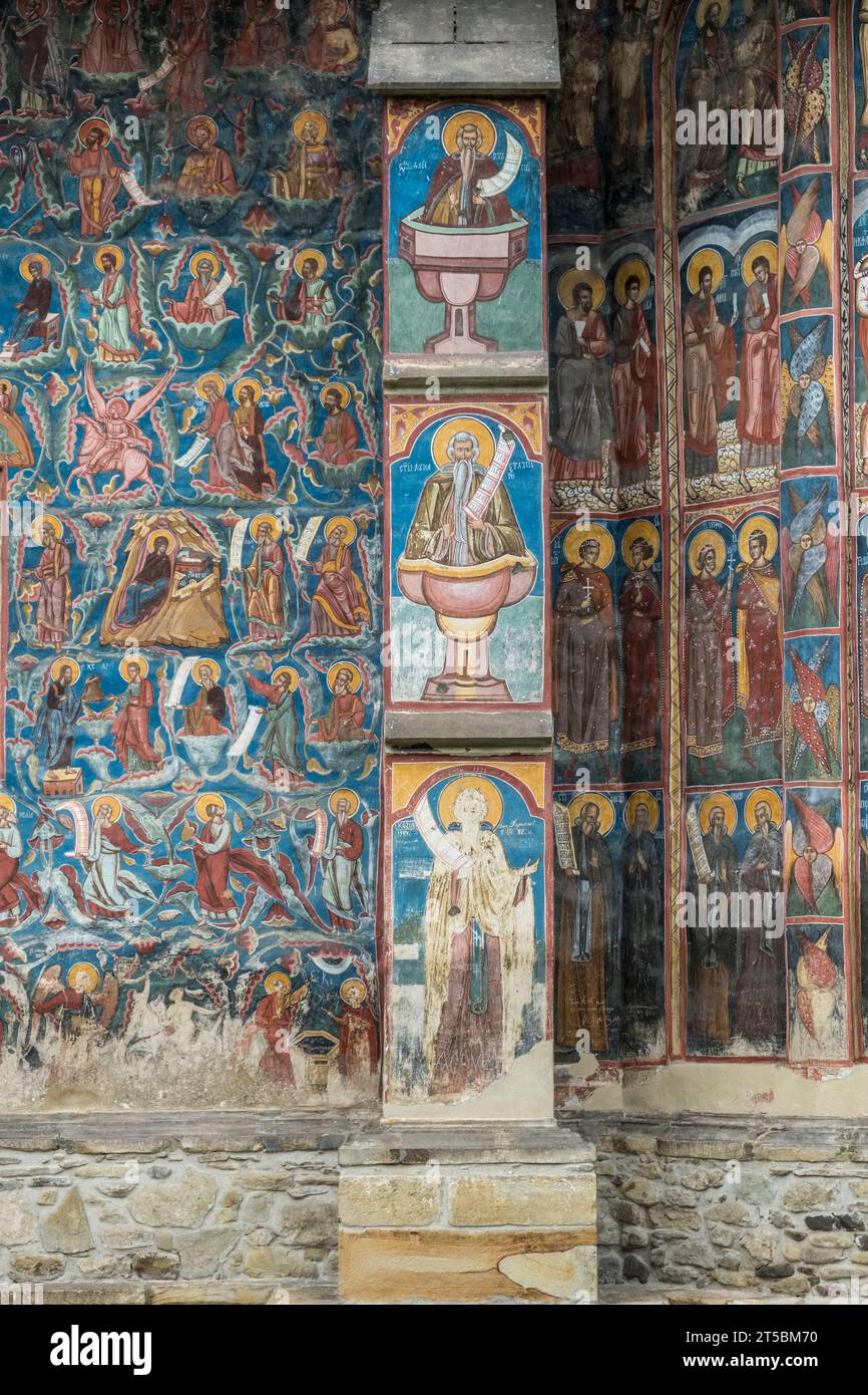 Moldovița Kloster (Mânăstirea Moldovița), Bukowina, Rumänien. Eine der berühmten bemalten Kirchen an der Moldau, es wurde im Jahr 1537 abgeschlossen Stockfoto