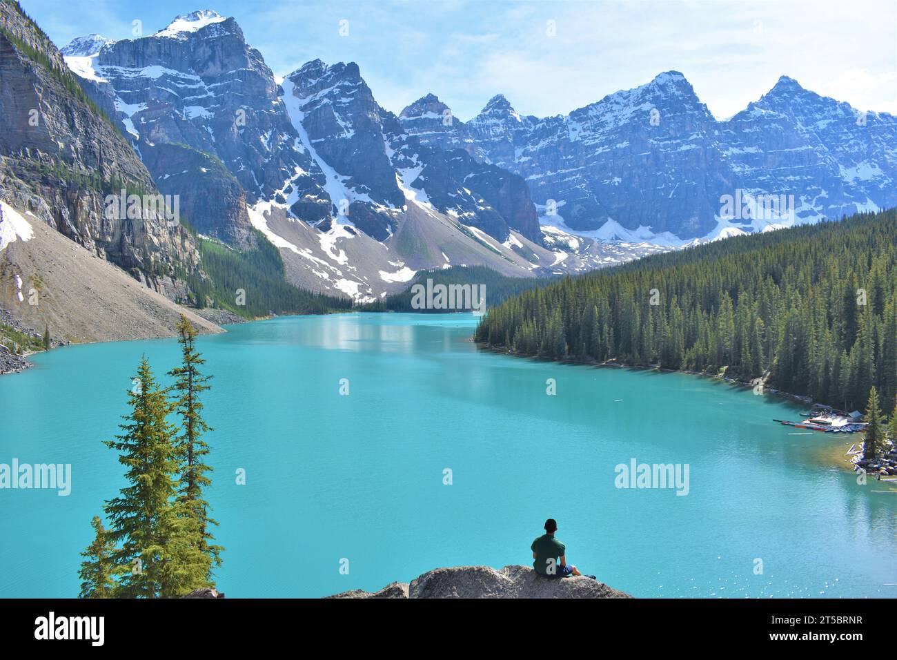 Moraine Lake, Banff National Parl Stockfoto