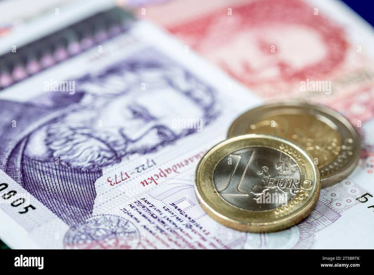 Bulgarien Euro, Einführung der gemeinsamen Währung durch Bulgaren und Beitritt zur Eurozone Stockfoto