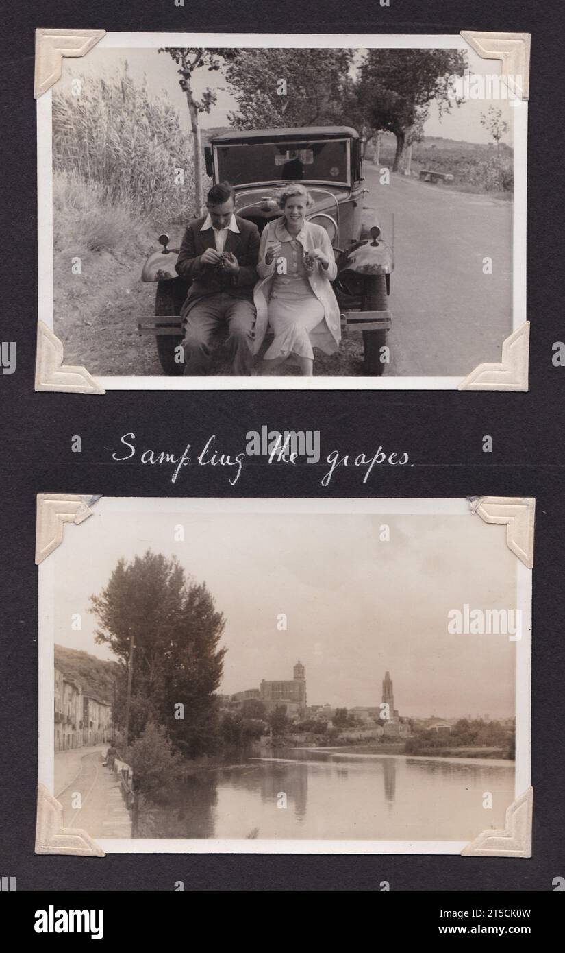 Vintage-Schwarzweiß-Fotos aus dem Familienalbum 1930s Stockfoto