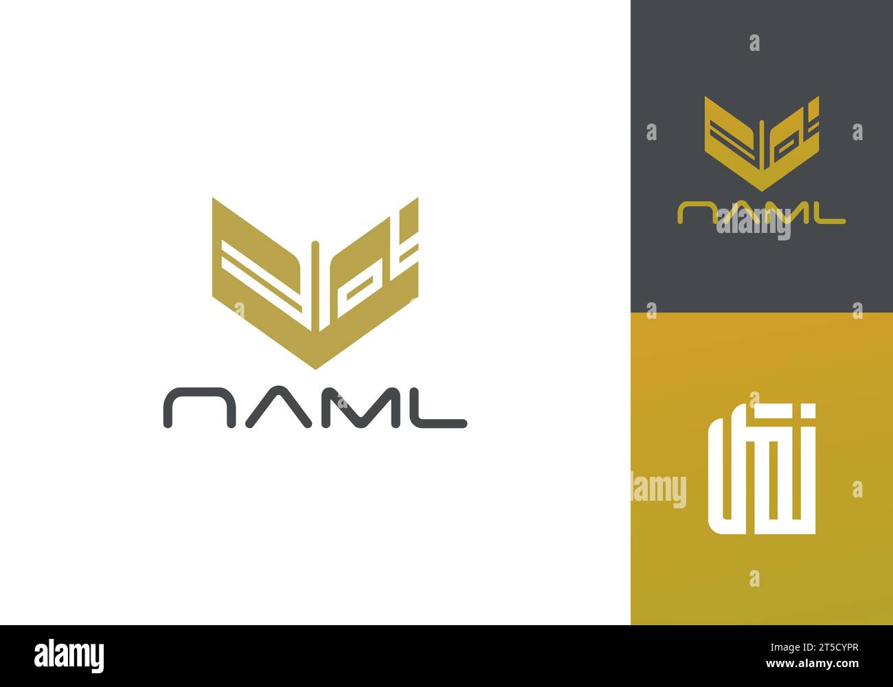 Naml arabisches Kalligraphie-Logo. Es ist minimalistisch, modern, elegant und schlicht gestaltet. Geeignet für Publikationen, Buchgeschäfte. Stock Vektor