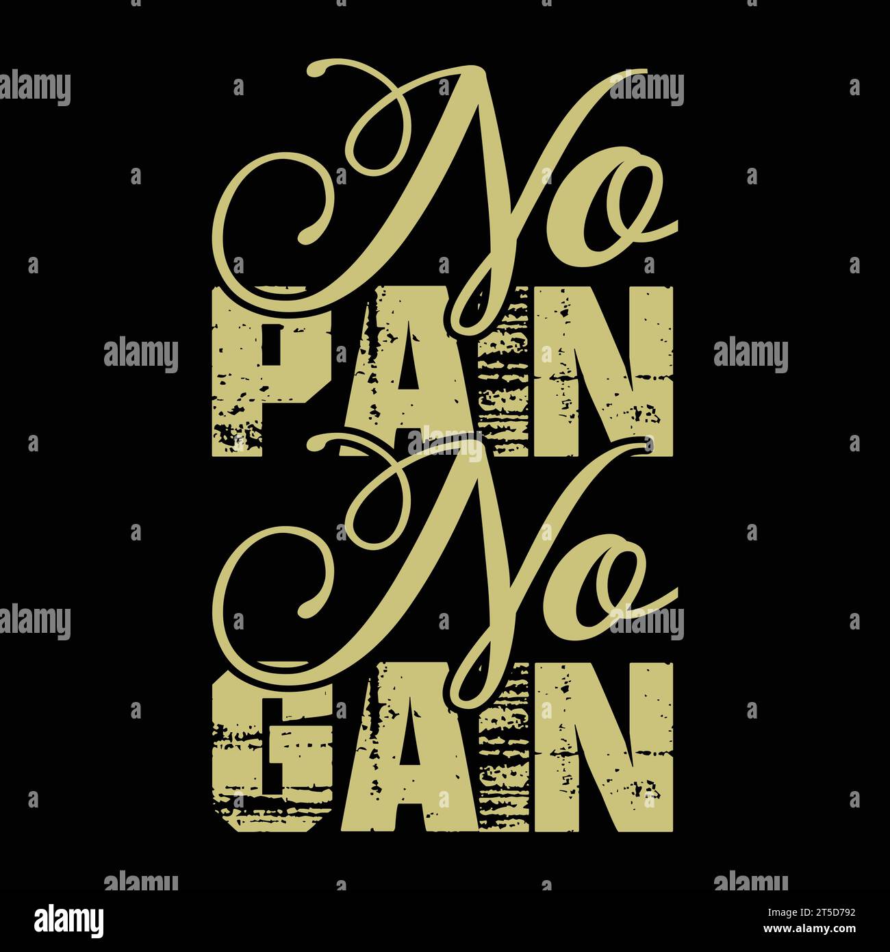 Gym-Fitness Typografie T-Shirt Design Stock Vektor