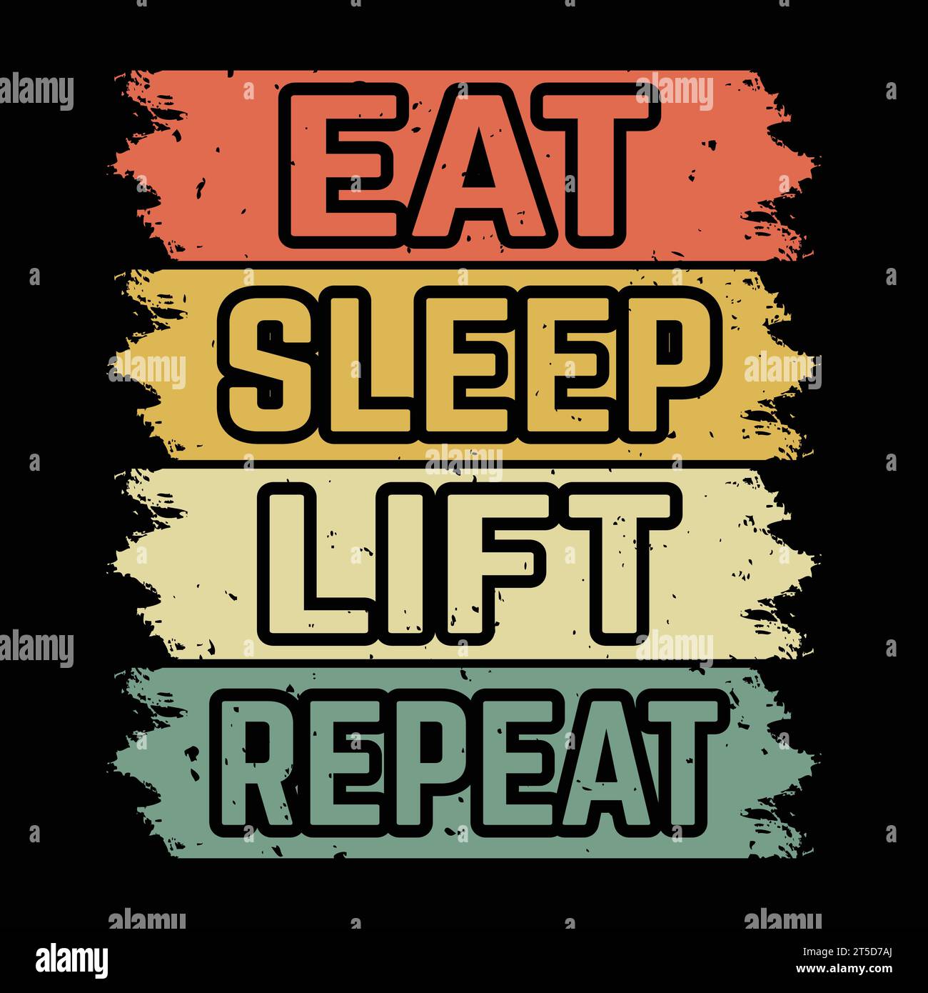 Gym-Fitness Typografie T-Shirt Design Stock Vektor