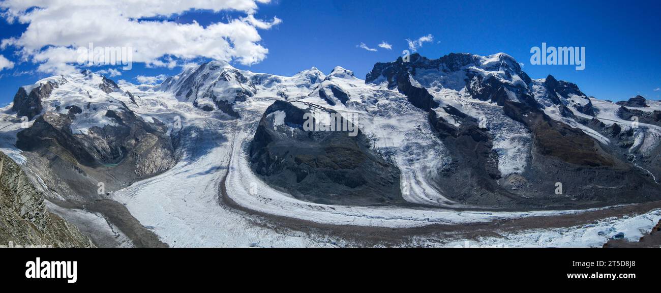 Gornergrat, uno de los miradores más espectaculares de Zermatt, situado a 3,089 m, Suiza Stockfoto