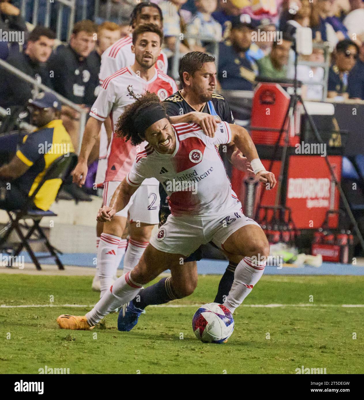 CHESTER, PA, USA - 28. OKTOBER 2023: MLS Playoff-Spiel zwischen der Philadelphia Union und der New England Revolution im Subaru Park. Stockfoto