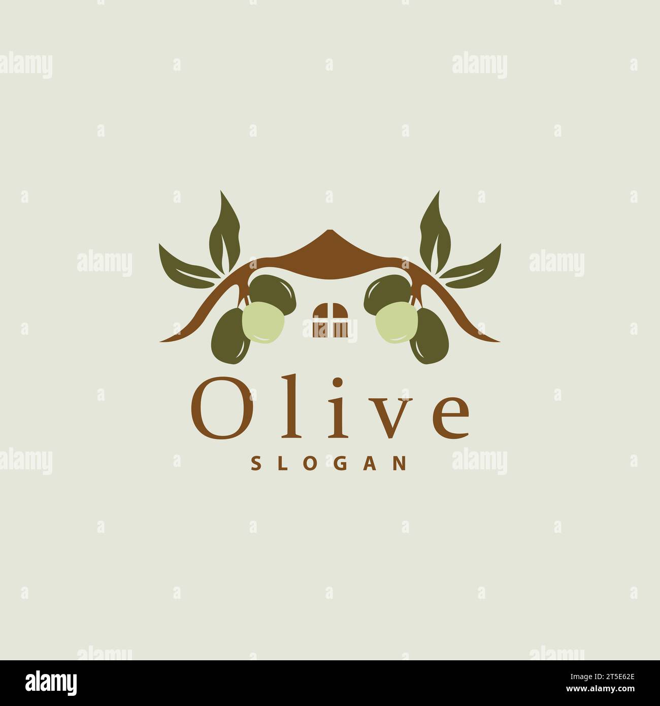 Olivenöl Logo, Olivenblatt Pflanze Kräutergarten Vektor, einfache elegante luxuriöse Icon Design Vorlage Illustration Stock Vektor